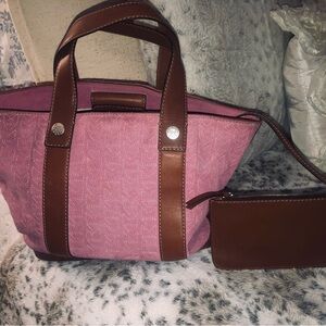 Michael Kors Pink and Brown purse with all Leather Accents